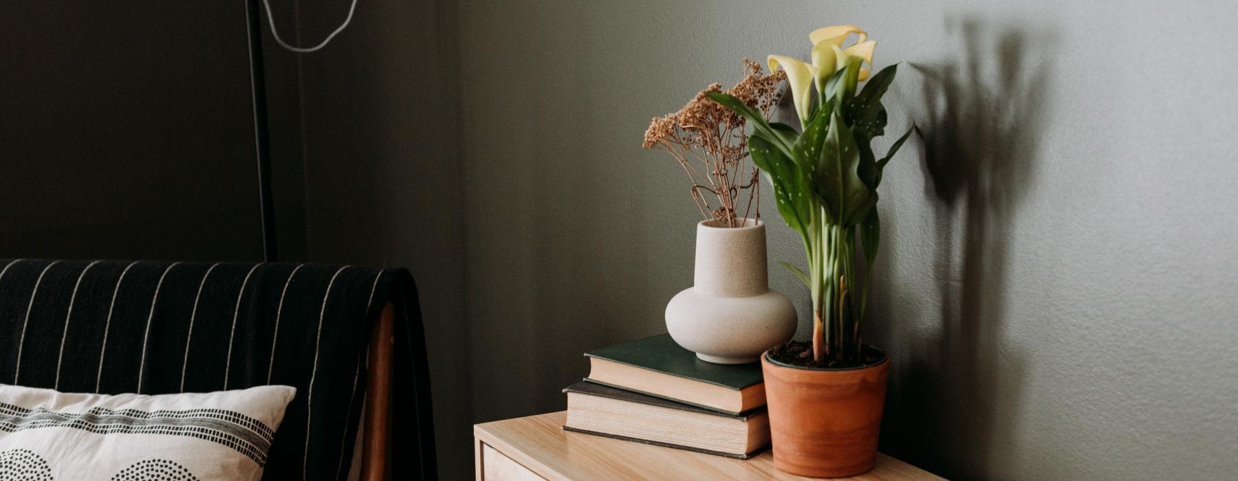 a vase of flowers on a table